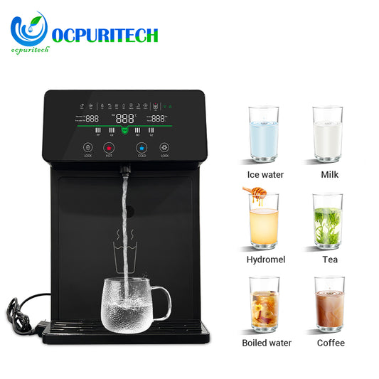 Household countertop Reverse Osmosis water Filter system hot and cold water in one