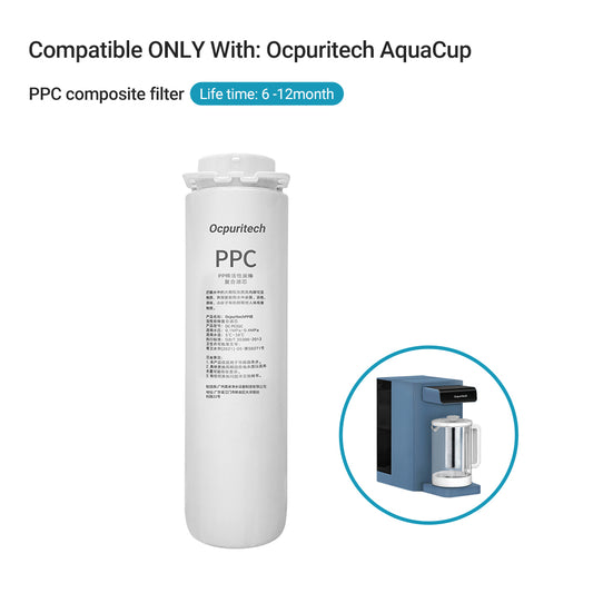 Ocpuritech PPC Filter Cartridge improving water quality by filtering organic solvents and large particles