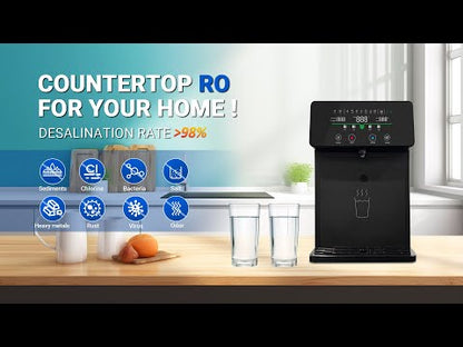 Household countertop Reverse Osmosis water Filter system hot and cold water in one
